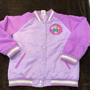 Disney Store Anna & Elsa Frozen girls bomber jacket coat size 9/10